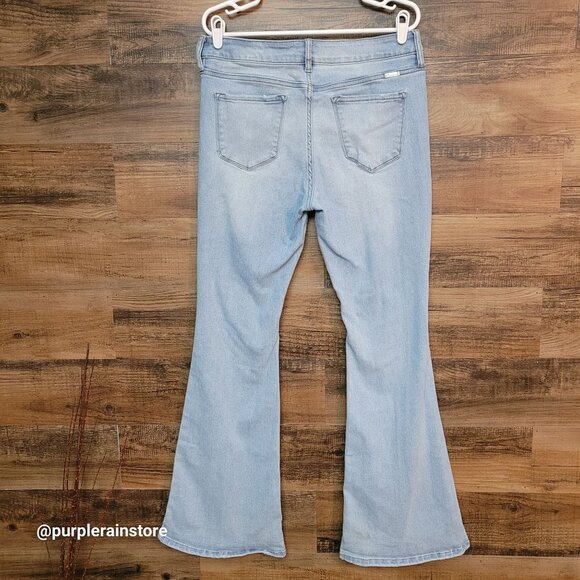Kancan Jeans Size 31 High Rise Flare Stretch Light Wash Denim Western Rodeo - Picture 2 of 12